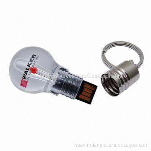 Bulb Shape Flash Memory Drive, 128MB-64GB Capacities, Logo design, ABS materials